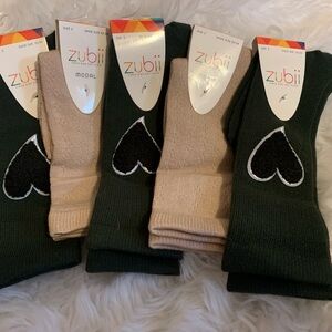 ZUBII children’s cotton blend socks (5) pairs size 2 shoe size22-24 NWT